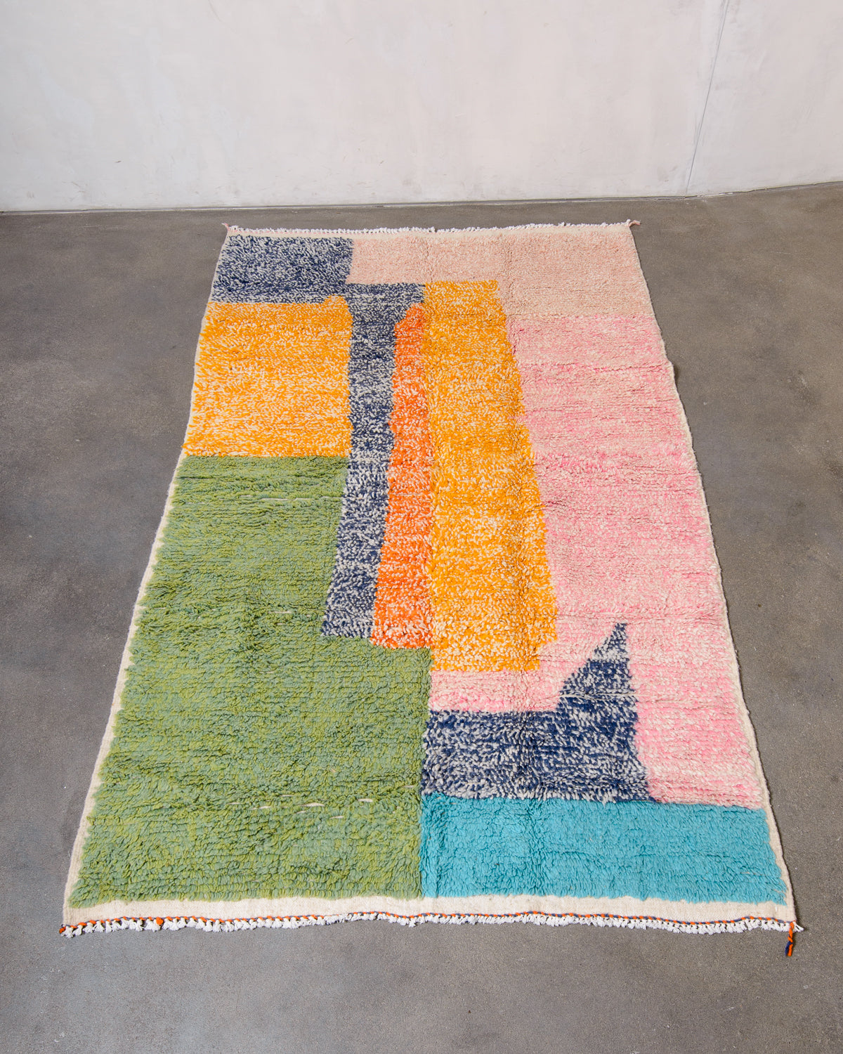 Modern designer handcrafted Berber rug from morocco Azilal with beautiful colors and patterns